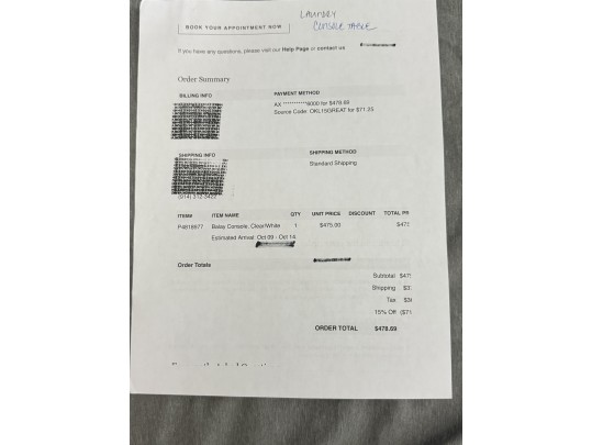 Balay Console Table In Clear/White