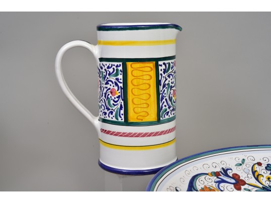 Deruta Italian Bowl And Pitchers