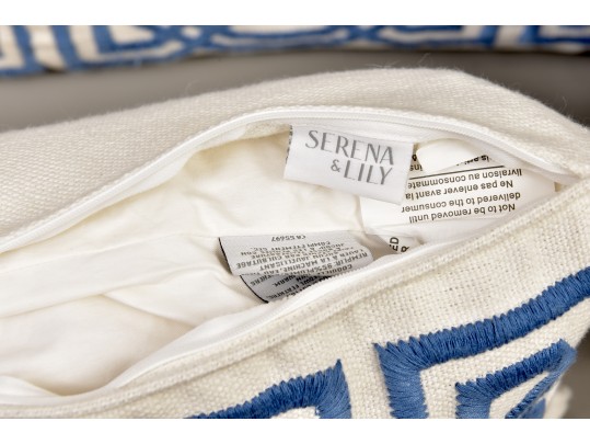 Pair Of Serena & Lily Twin Size Sutter Velvet Blankets, Euro Shams And Pillows