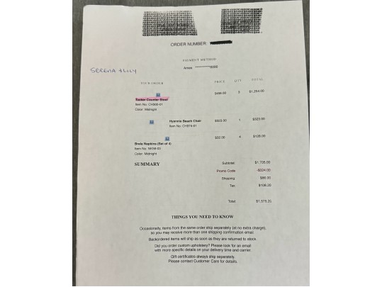 Set Of Three Serena And Lily Tucker Counter Stools By Ton (RETAIL $1,254)