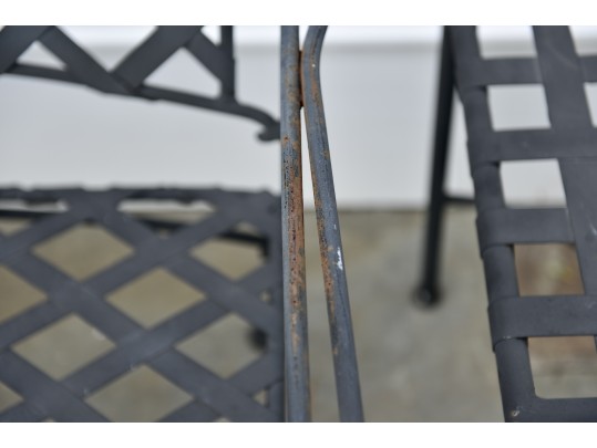 Metal Patio Loveseat And Pair Of Tables (2 Of 2)