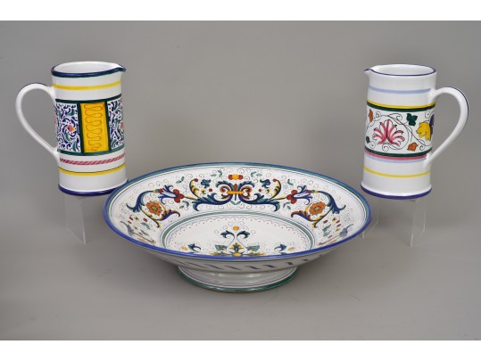 Deruta Italian Bowl And Pitchers