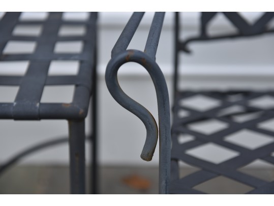 Metal Patio Loveseat And Pair Of Tables (2 Of 2)