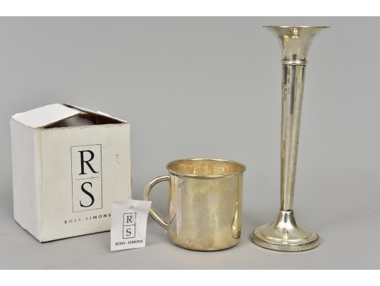 Fisher Sterling Silver Weighted Bud Vase And Ross Simons Sterling Cup