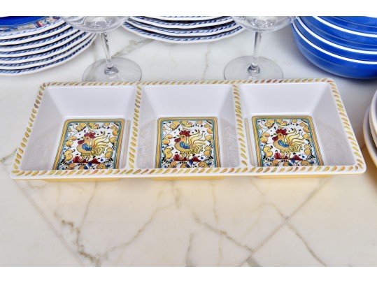 Collection Of La Cadeaux Melamine Outdoor Dining Dinnerware