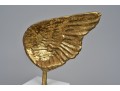 Gold Leaf Winged White Marble Sculptures