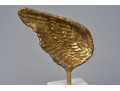 Gold Leaf Winged White Marble Sculptures
