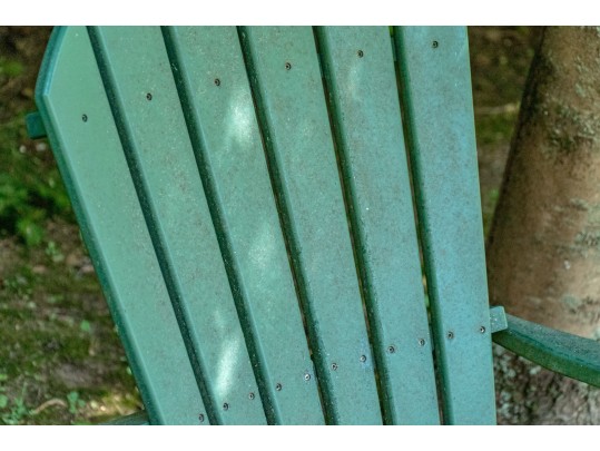 Set Of Three Painted Resin Folding Adirondack Chairs