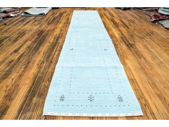Soft Loom Made Gabbeh Wool Runner, 12'-1