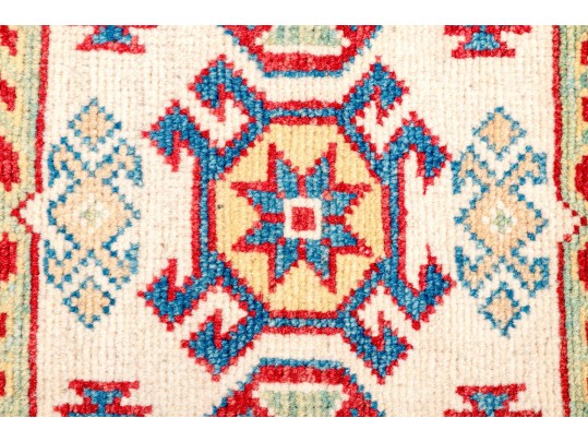 Hand-knotted Wool Kazak Carpet, 3'-9