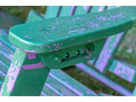 Set Of Three Painted Resin Folding Adirondack Chairs