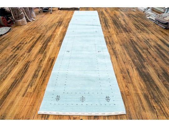 Soft Loom Made Gabbeh Wool Runner, 12'-1
