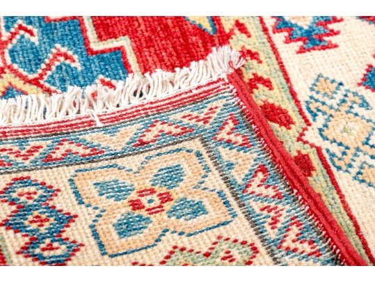 Hand-knotted Wool Kazak Carpet, 3'-9