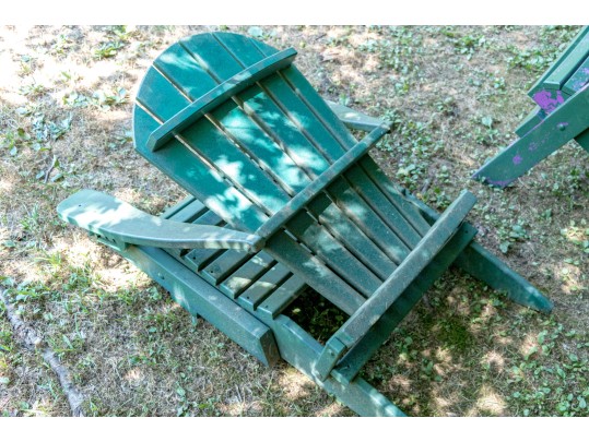 Set Of Three Painted Resin Folding Adirondack Chairs