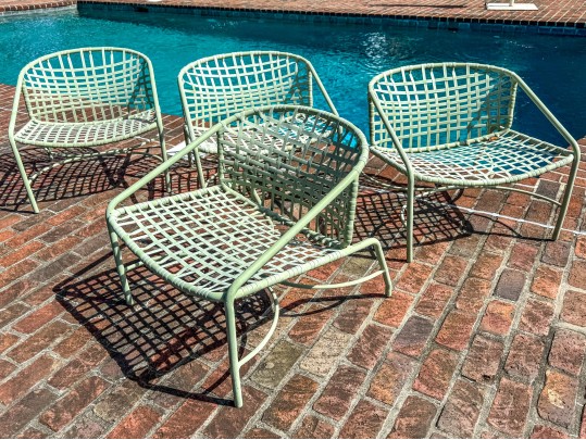 Set Of Four Brown Jordan Kantan Chairs
