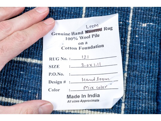 100% Hand Loom Wool Gabbeh Carpet - Made In India - 2' X 3' - NEW