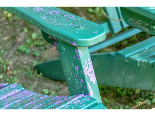 Set Of Three Painted Resin Folding Adirondack Chairs