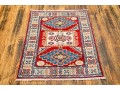 Hand-knotted Wool Kazak Carpet, 3'-9