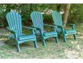 Set Of Three Painted Resin Folding Adirondack Chairs