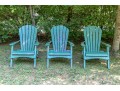 Set Of Three Painted Resin Folding Adirondack Chairs