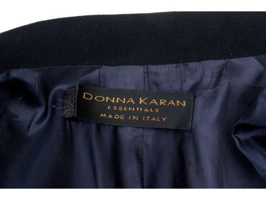 Donna Karan Vintage Classic Blue Wool Button Front Blazer, Size 8