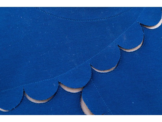 Akris Punto Blue Scalloped Motif Skirt And Top Coordinate Set, Size 8