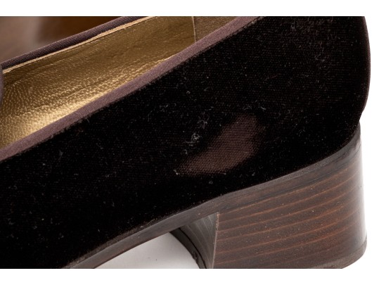 Collection Of Two Pairs Of Velvet Stuart Weitzman Tassel Loafers, Size 10