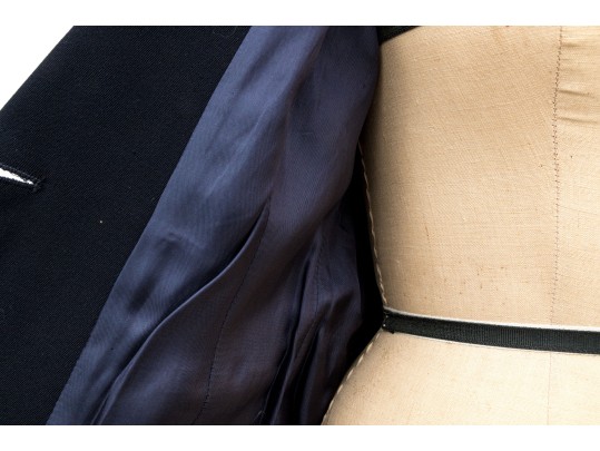 Donna Karan Vintage Classic Blue Wool Button Front Blazer, Size 8