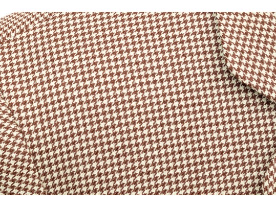 Giorgio Armani Classico Tan And Brown Houndstooth Three Button Blazer, No Size Tag