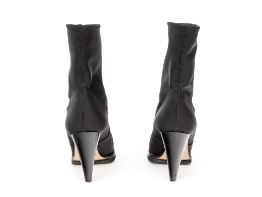 WSteiger Fabulous Hand Made Black Material Ankle Boots, Size 40