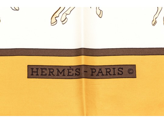 Hermes Magnificent Vintage Brown, Ivory And Gold 