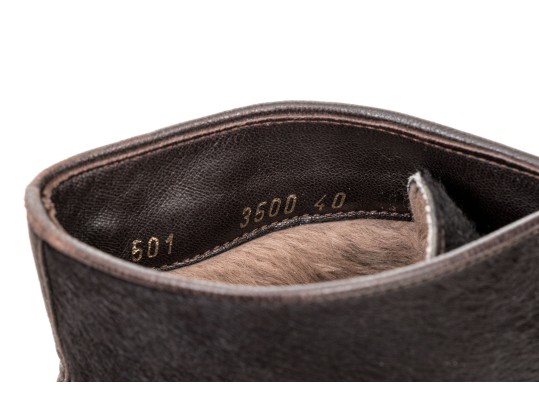 WSteiger Fun Pony Hair Lace Up Style Ankle Boots, Size 40