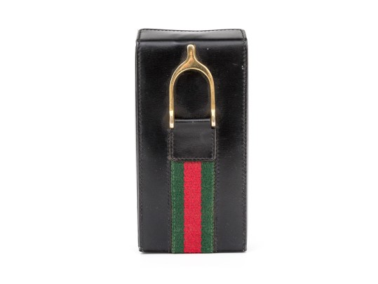 Gucci Handome Vintage Black Leather Travel Case