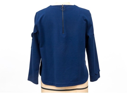 Akris Punto Blue Scalloped Motif Skirt And Top Coordinate Set, Size 8