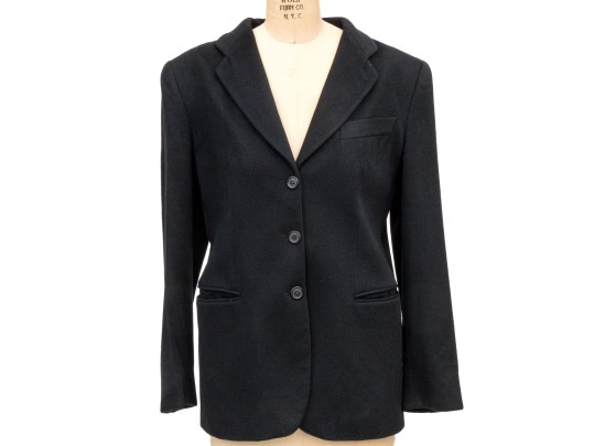 Giorgio Armani Classico Simple Black Three Button Blazer, Size 44
