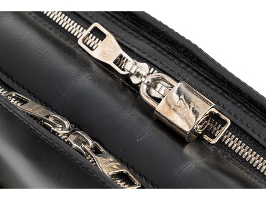 Louis Vuitton Black Epi Leather Top Zip Top Handle Briefcase, With Strap, Authenticated