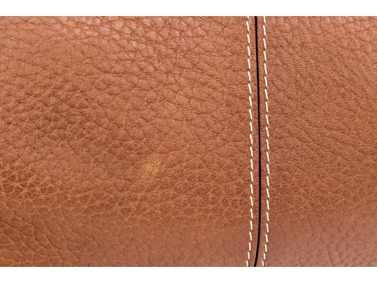 Tods Brown Pebbled Leather Top Handled Tote Bag