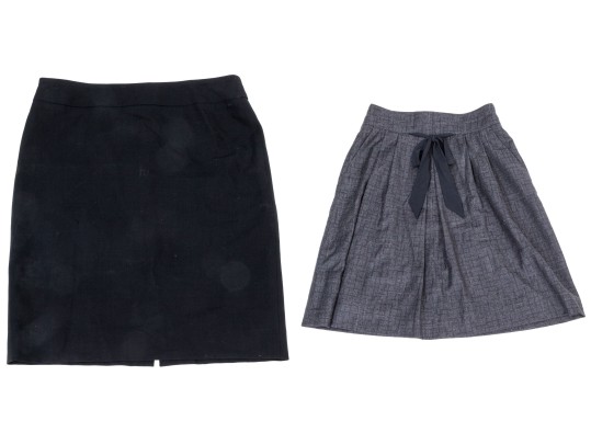 Collection Of Two Assorted Armani Collezioni Grey And Black Toned Skirts