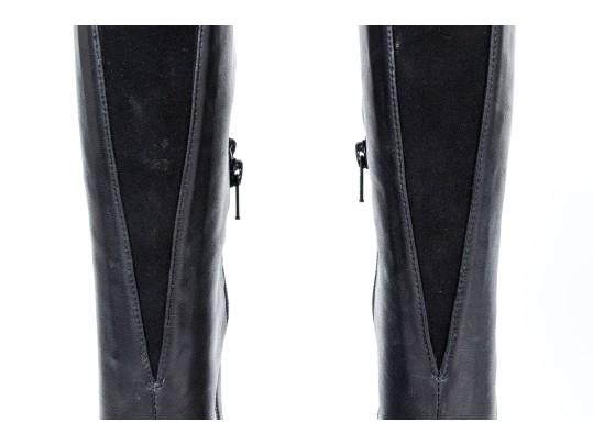 Collection Of Two Pairs Of Black Stuart Weitzman Boots, Leather And Suede, Size 10