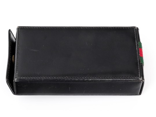 Gucci Handome Vintage Black Leather Travel Case