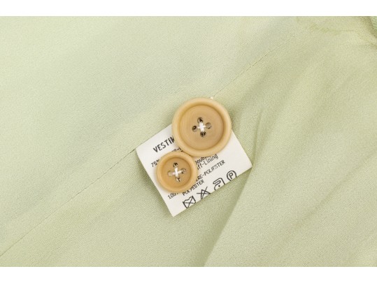 Giorgio Armani Classico Green Cashmere And Silk Three Button Blazer, Size 40