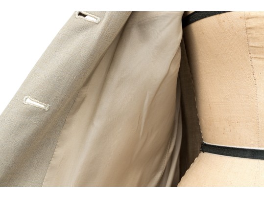 Giorgio Armani Vintage Black Label Tan Wool Button Front Blazer