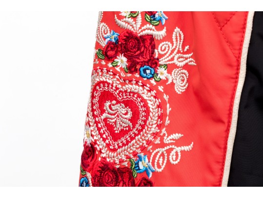 Bogner Red And Black Embroidered Zip Front Ski Jacket