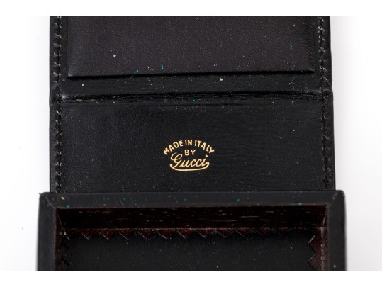 Gucci Handome Vintage Black Leather Travel Case