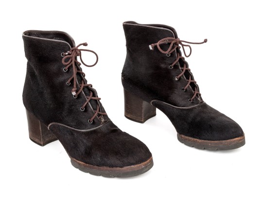 WSteiger Fun Pony Hair Lace Up Style Ankle Boots, Size 40