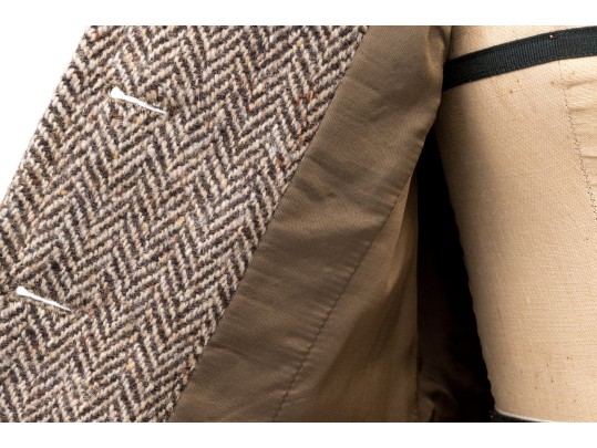 Ralph Lauren Black Label Classic Velvet Collared Herringbone Short Blazer, Size 10