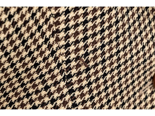 Giorgio Armani Classico Black, Brown And Tan Large Houndstooth Button Front Blazer, Size 42