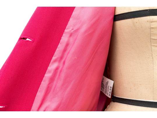 Giorgio Armani Vintage Black Label Dark Pink Wool And Silk Button Front Blazer