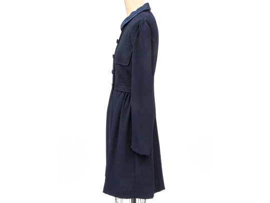 Razooks Soir Noir By Angelica Rueggeberg Blue Double Breasted Coat Dress, Size 38