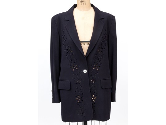 Escada Margaretha Ley Embroidered Collared Blazer, Size 40
